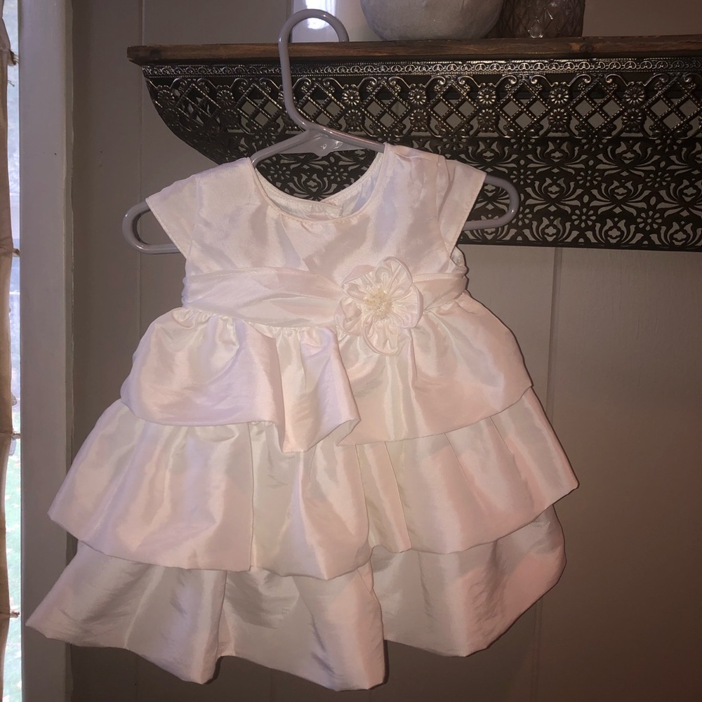 Isobella and Chloe White Ruffle Dress